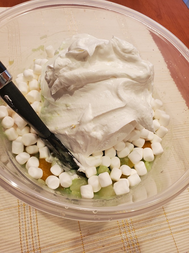 marshmallows and pineapple for cranberry fluff salad