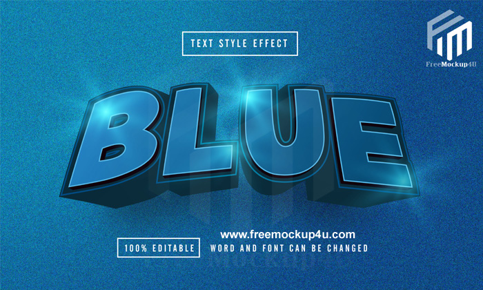 Blue Text Effect Editable Premium Free Download