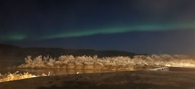 La primera aurora boreal de nuestras vidas fue en los Vök Baths.