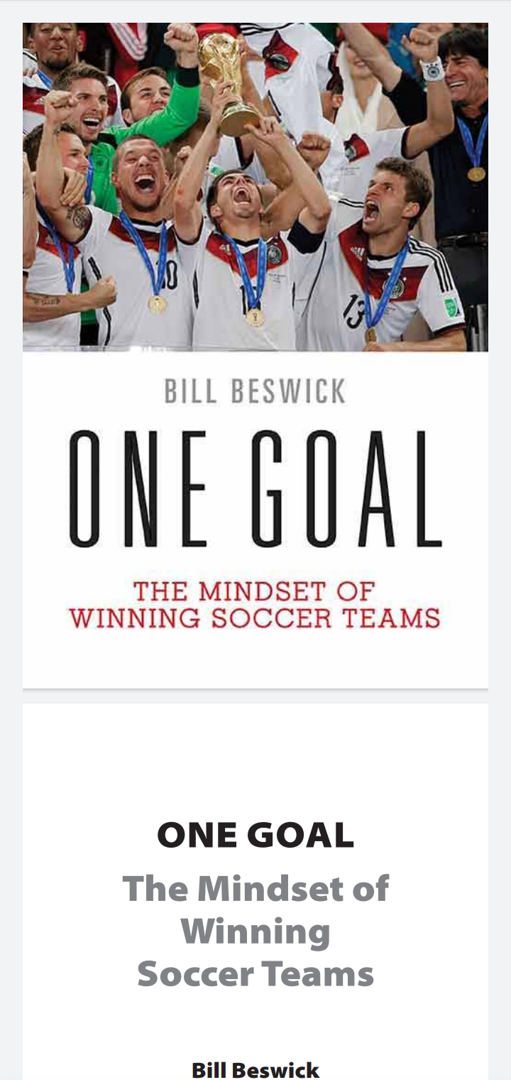 ONE GOAL The Mindset of Winning Soccer Teams