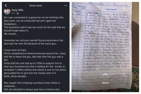 See The Letter A Lady Writes To Her Boy Friend After She Was Being Dumped For Another Before Committing Suicide in Federal Polytechnic, Ebony State