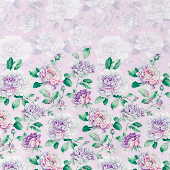Wisteria Purple Floral Print Cotton Bedsheet