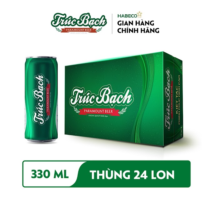 Mall Shop [ biahanoi.ecom ] Thùng 24 lon Bia Trúc Bạch - HABECO (330ml/lon) - Phiên bản lon cao