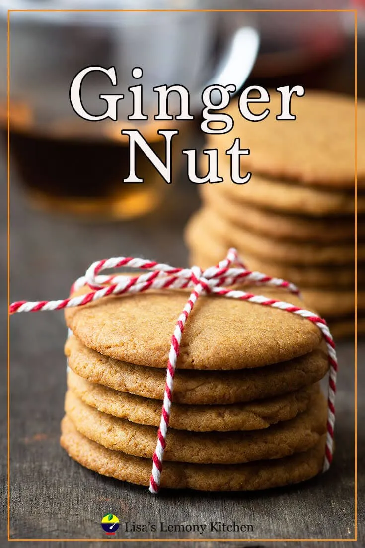 Crunchy, snappy ginger nut biscuits or known as gingersnaps cookies. Ginger nut made with sugar, butter, flour and ginger powder. Golden syrup is added for that extra sweetness and deep golden colour to these ginger nut biscuits. Ginger nut biscuits are crisps, just nice to serve with a cuppa!