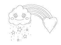 Coloring pages of Rainbow and clouds to print for free