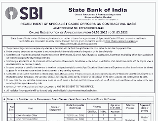 SBI RECRUITMENT 2022 | स्टेट बैंक ऑफ़ इंडिया में भर्ती