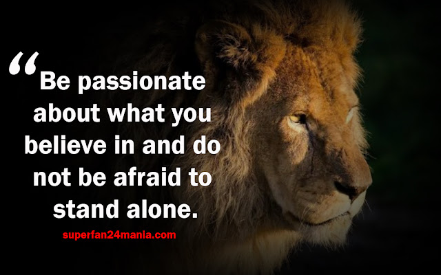 Be passionate about what you believe in and do not be afraid to stand alone.