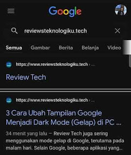 merubah tampilan google di android jadi hitam