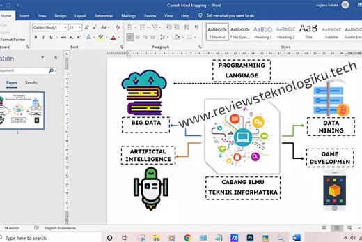 cara membuat mind map di microsoft word lewat pc dan hp