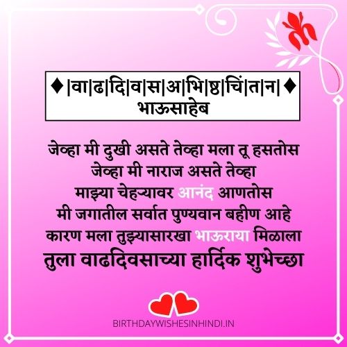 Birthday Wishes For Brother In Marathi text