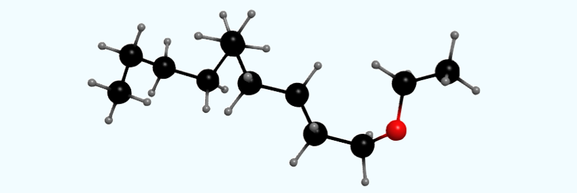 Figura 6‑6.   Ejemplo de un alcohol simple lineal de 13 carbonos denominado tridecan-3-ol, o antiguamente como 3-tridecanol.