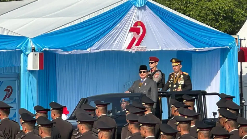 Prabowo Ucapkan Selamat Hari Bhayangkara ke-79, Apresiasi Polri Jaga Keamanan