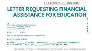 sample letter asking for financial assistance for education