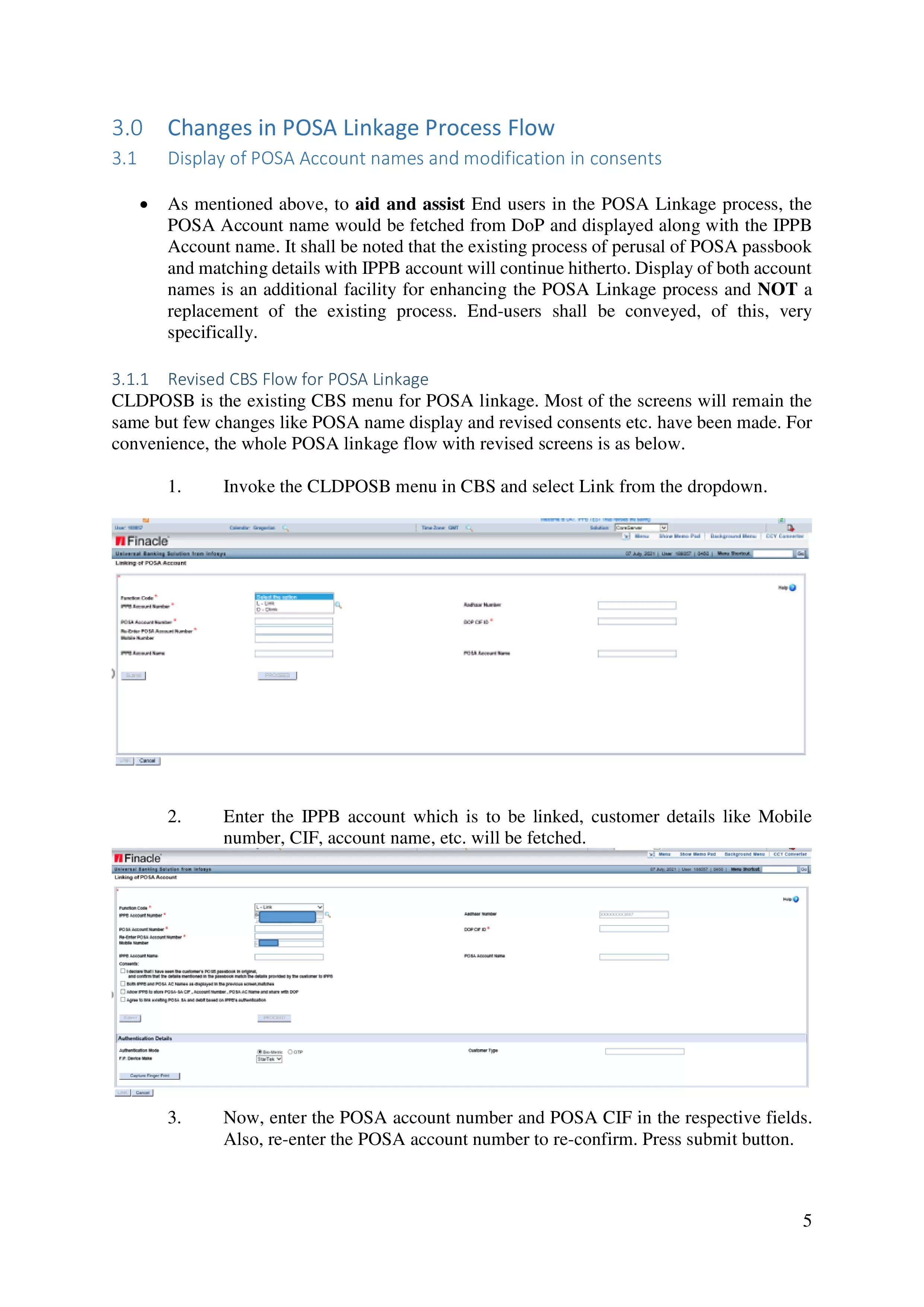 IPPB and POSA Linking Online Procedure | IPPB and POSB (Post Office Savings Bank) Account Linking Process in CBS Finacle and through IPPB Micro ATM 