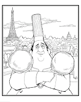 Chef and Paris Ratatouille coloring page