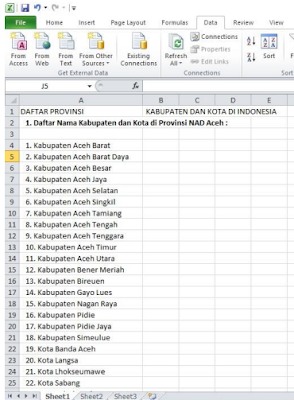 daftar kabupaten di nad aceh