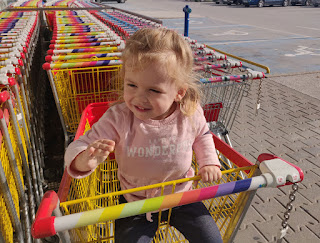 Rosie in the trolley about to go into JUMBO