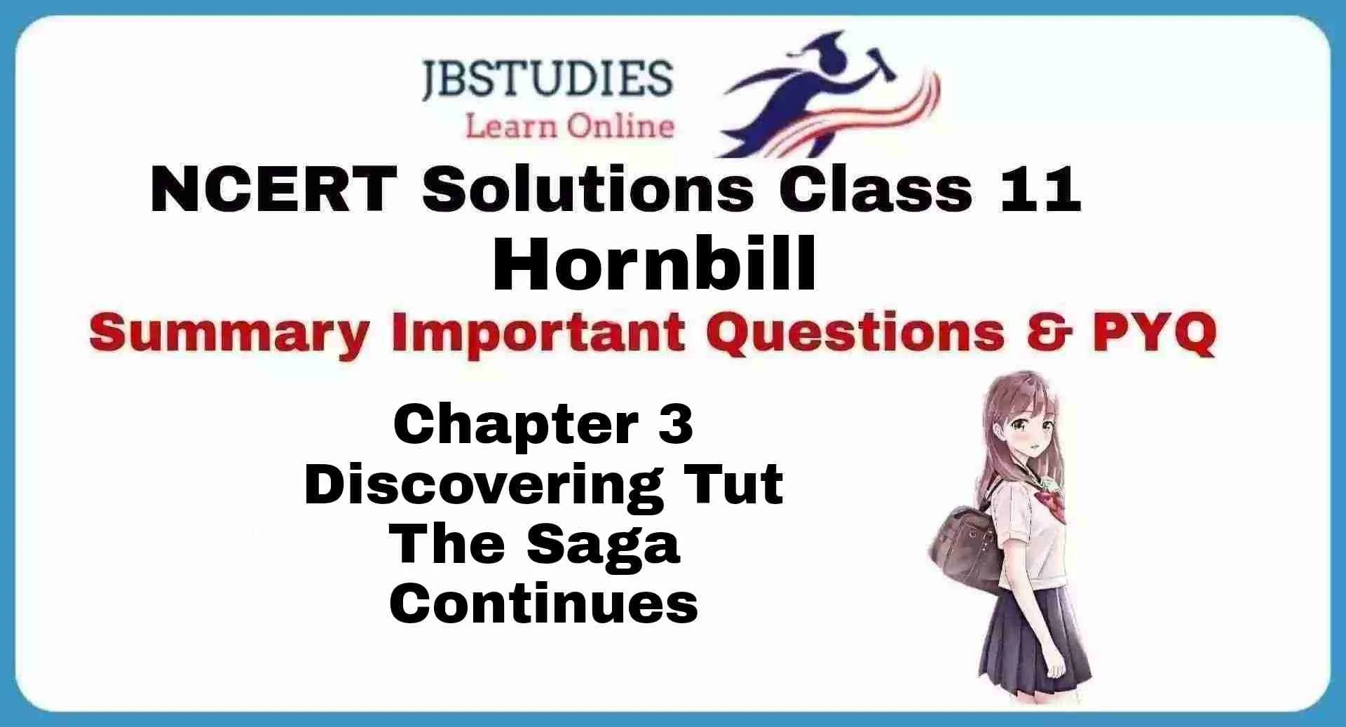 Solutions Class 11 Hornbill Chapter-3 Discovering Tut: the Saga Continues