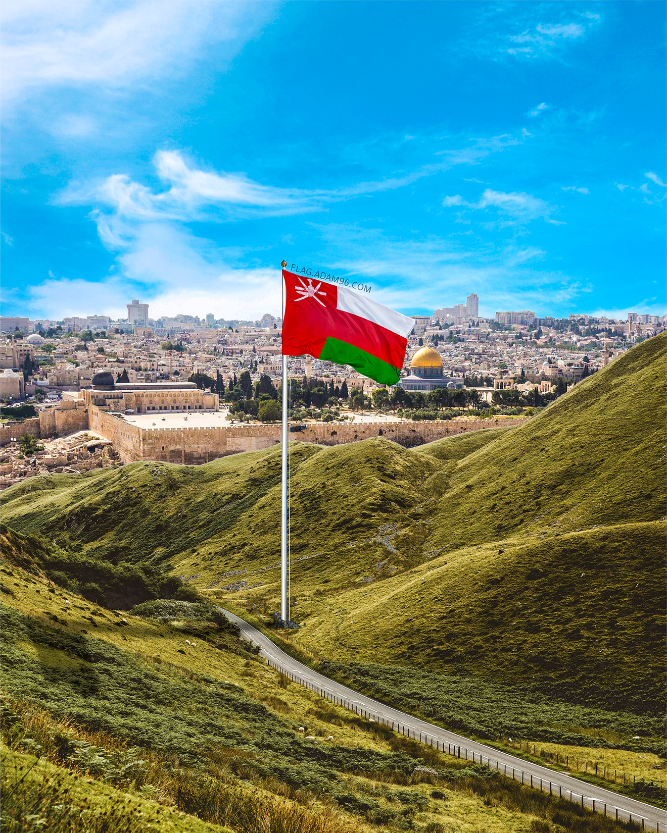خلفية علم سلطنة عمان في القدس اجمل خلفيات القدس Oman Flag In Jerusalem