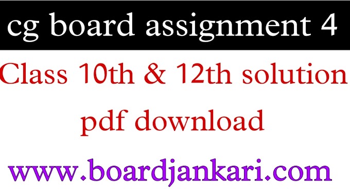 Cg board assignment 4 November class 10&12th solution pdf download