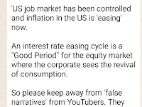 US job market has been controlled and inflation in the US is 'easing' now