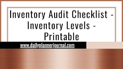 Inventory Audit Checklist - Inventory Levels - Printable
