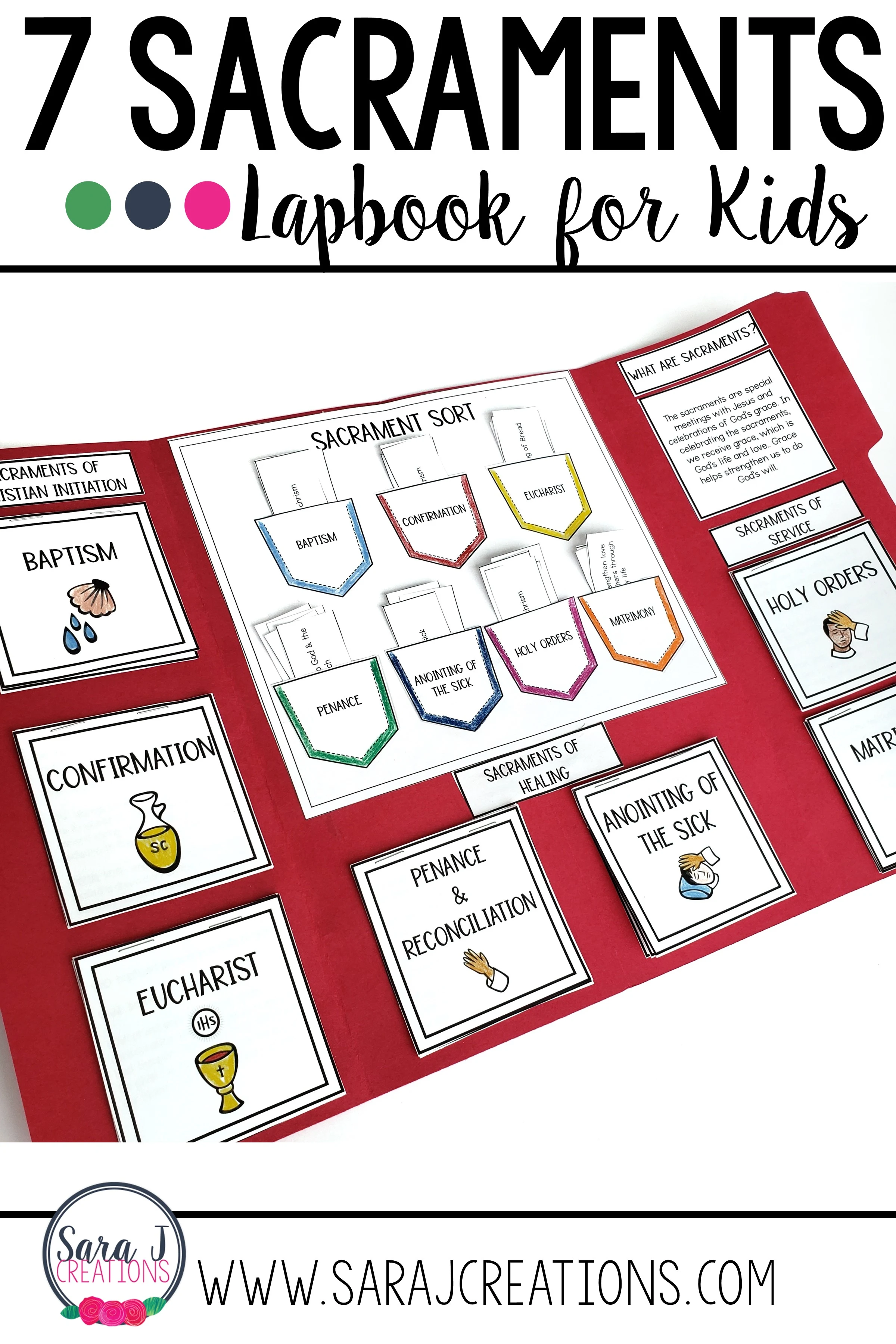 Learn about the seven sacraments of the Catholic Church with this lapbook designed for kids