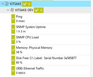 Result on PRTG Network Monitoring for Device Windows Server 2019