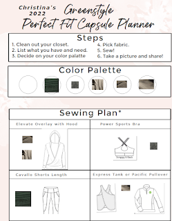 Image of pdf showing the line drawings for patterns and fabrics