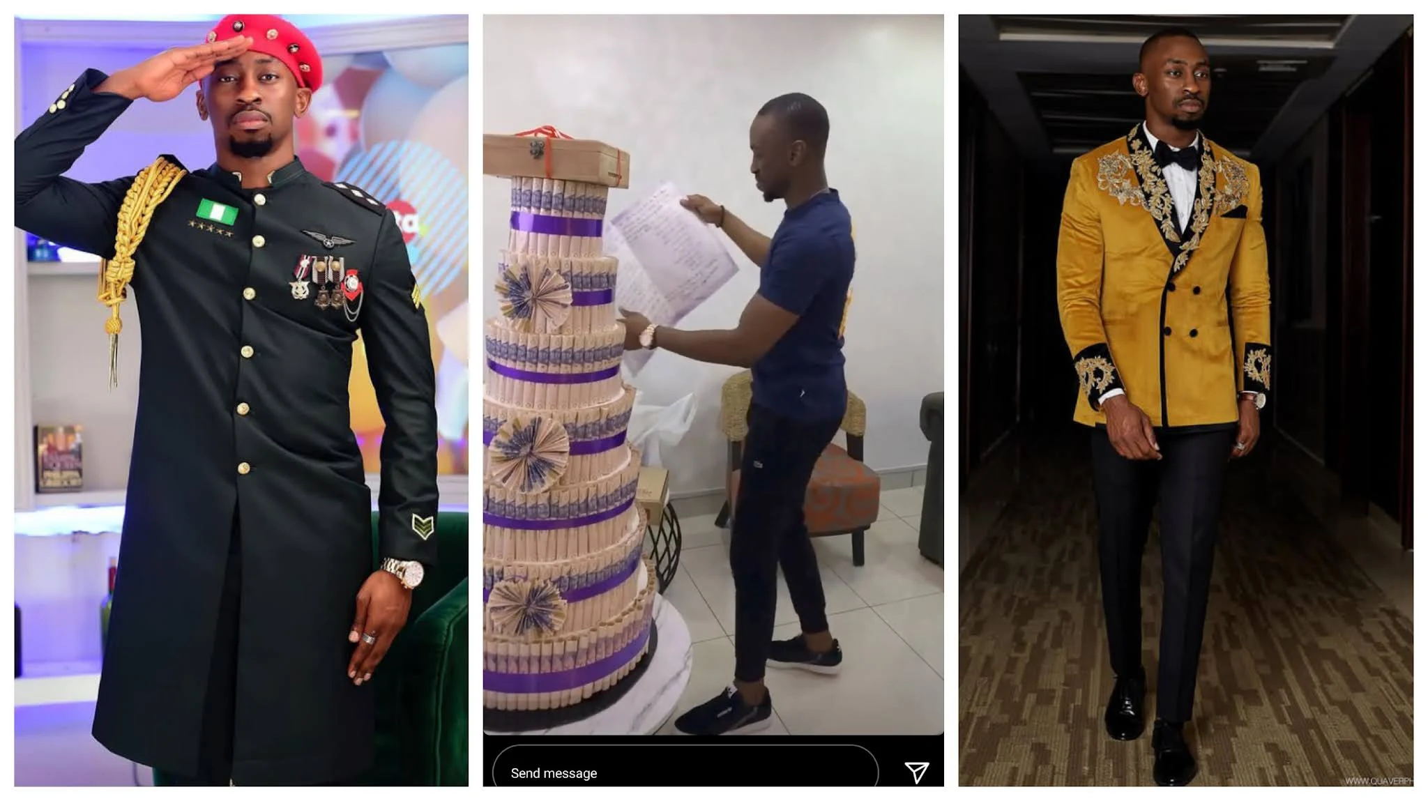 BBNaija: Saga receives more money, cake, cash, iPhone 13 and others from his lovely fans