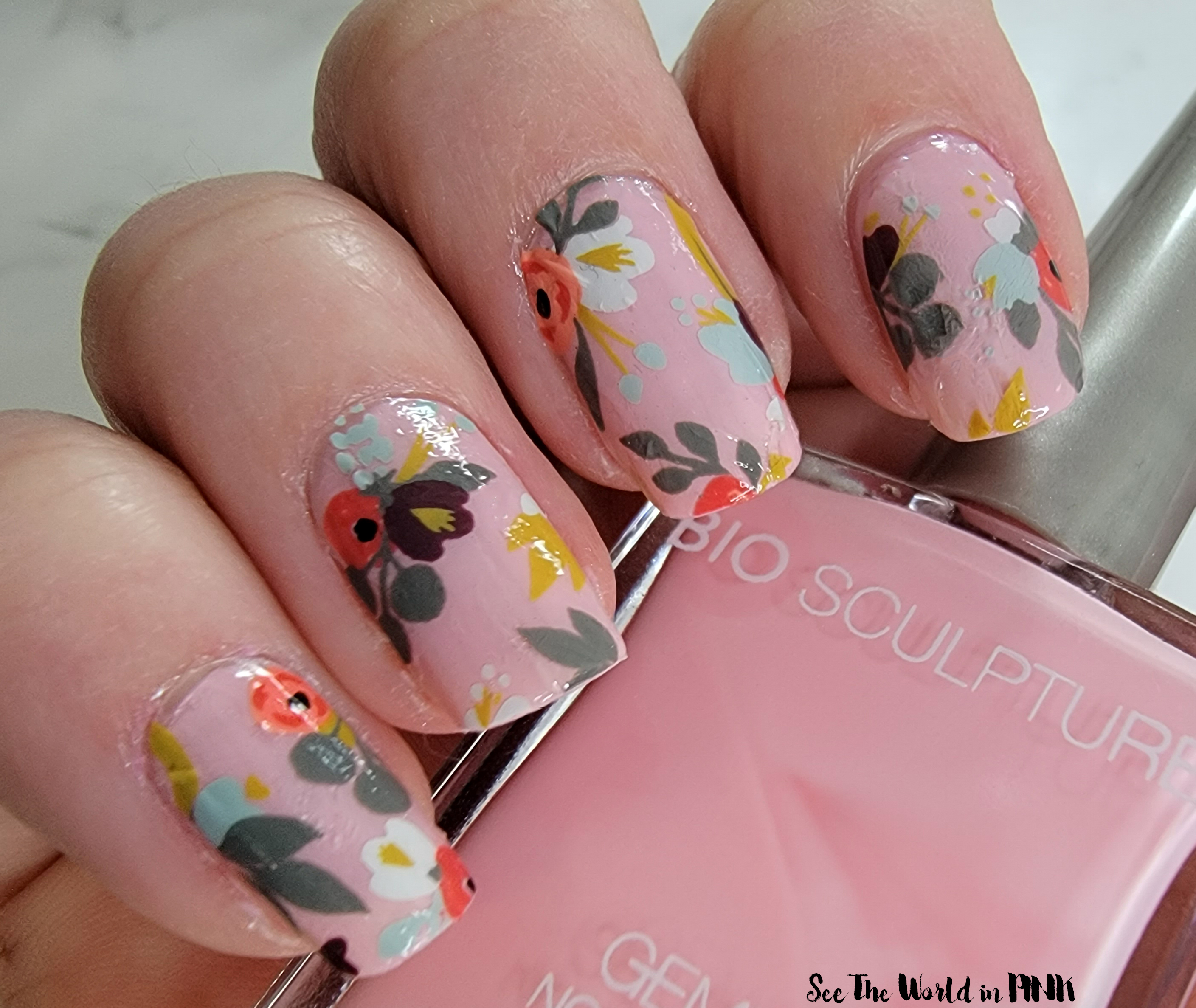 Manicure Monday - Pink Floral Nails