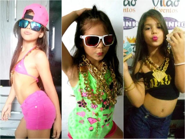 A menina MC Melody de 8 anos de idade em 2015: A puberdade ainda não tinha trabalhado fortemente.