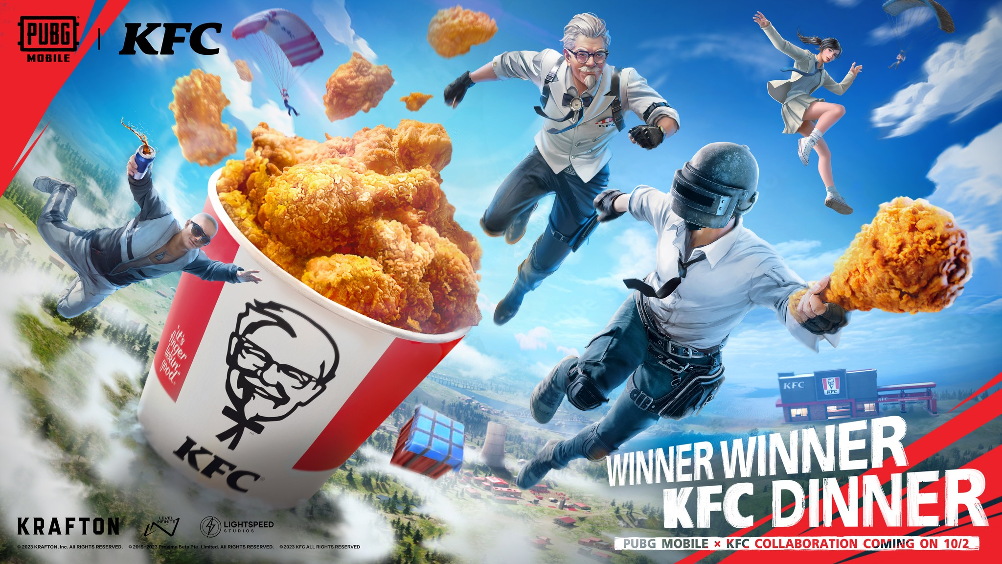 Kfc x pubg collaboration, colonel sanders, pubg