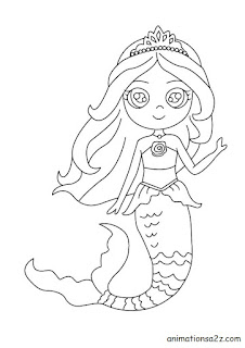 mermaids coloring page for kids
