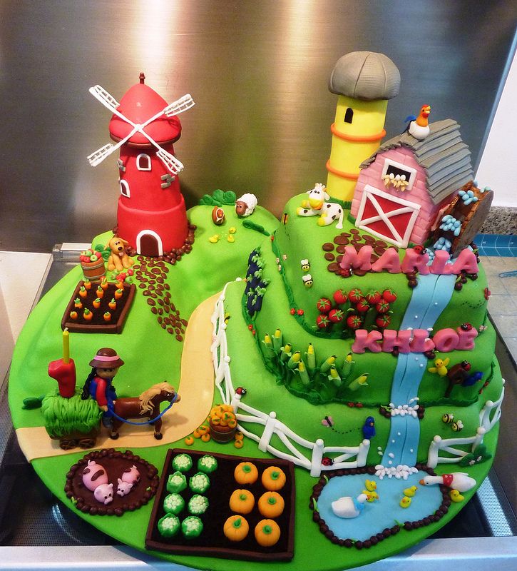 farm birthday cake ideas