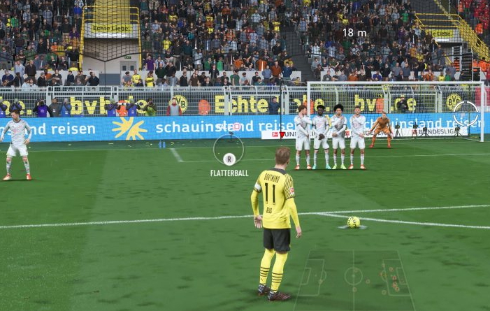 The perfect position for a power free kick.