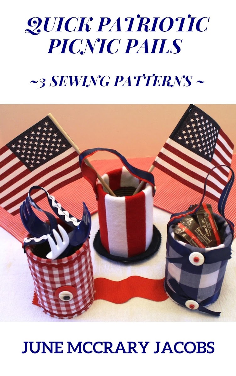 FIND MY 'QUICK PATRIOTIC PICNIC PAILS' SEWING BOOK ON AMAZON!