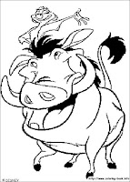 Pumbaa and Timon- Lion king coloring page