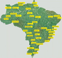 Карта распределения коренных народов Бразилии