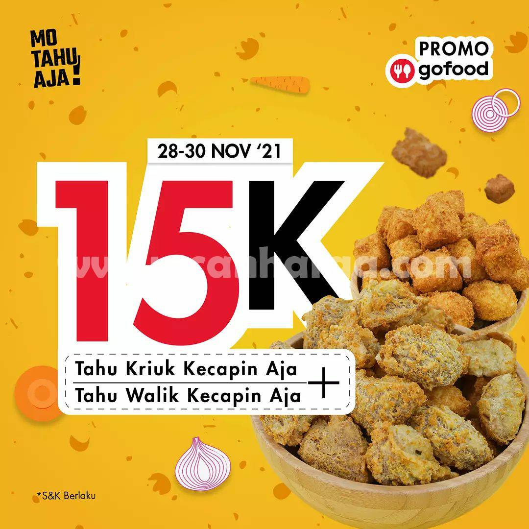 Promo MO TAHU AJA GOFOOD - Harga Spesial DUA BOX TAHU CUMA Rp.15.000