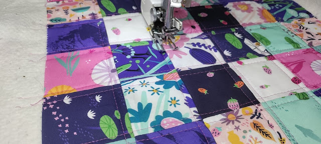 Fabric patchwork quilted placemats for kids