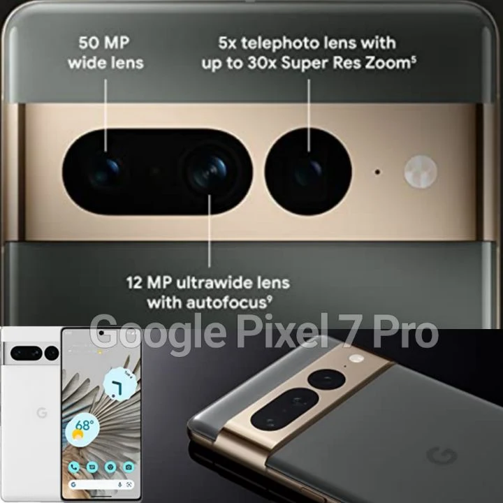 Google Pixel 7 Pro Smartphone - Specs: 5G Network, Android 13 OS, Ultra-Fast Tensor G2 Chipset, 50MP AI Cam, 512GB ROM, 12GB RAM..