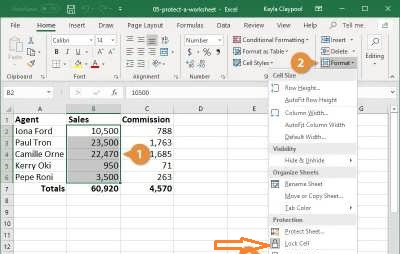 قفل خلية الصيغة في Excel