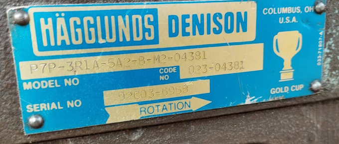 HAGGLUNDS DENISION P7P-3R1A-5A2-B-M2-04381 HYDRAULIC PUMP