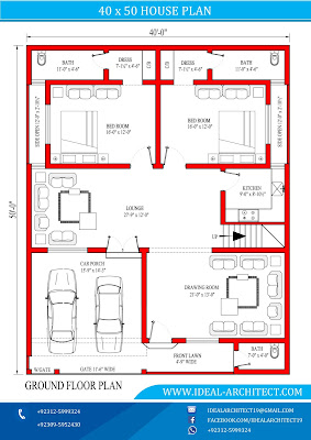 40x50 House Plan | 8 Marla House Plan