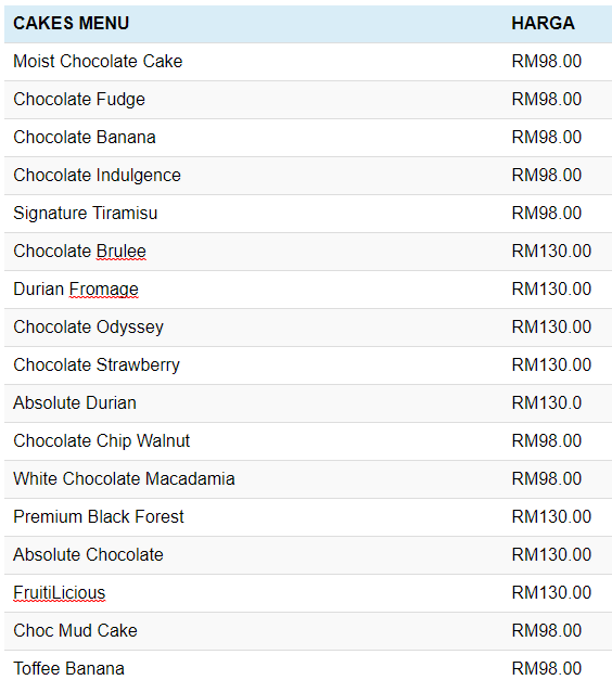 harga-kek-secret-recipe