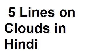 5 Lines on Clouds in Hindi