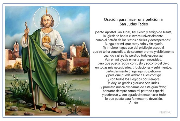 Oración a SAN JUDAS TADEO