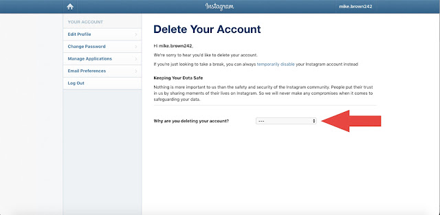 how to delete Instagram account describe in very simple step