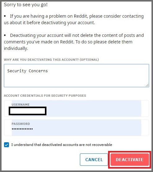 re-enter account credentials